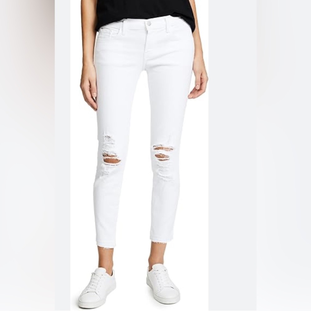 J Brand white distressed ankle jeans - sz 27